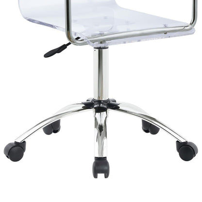 Clear and Chrome Acrylic Office Chair with Casters image 4