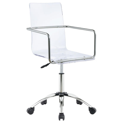 Clear and Chrome Acrylic Office Chair with Casters image 2