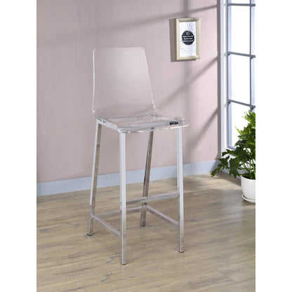 Clear and Chrome Bar Stools (Set of 2) image 1