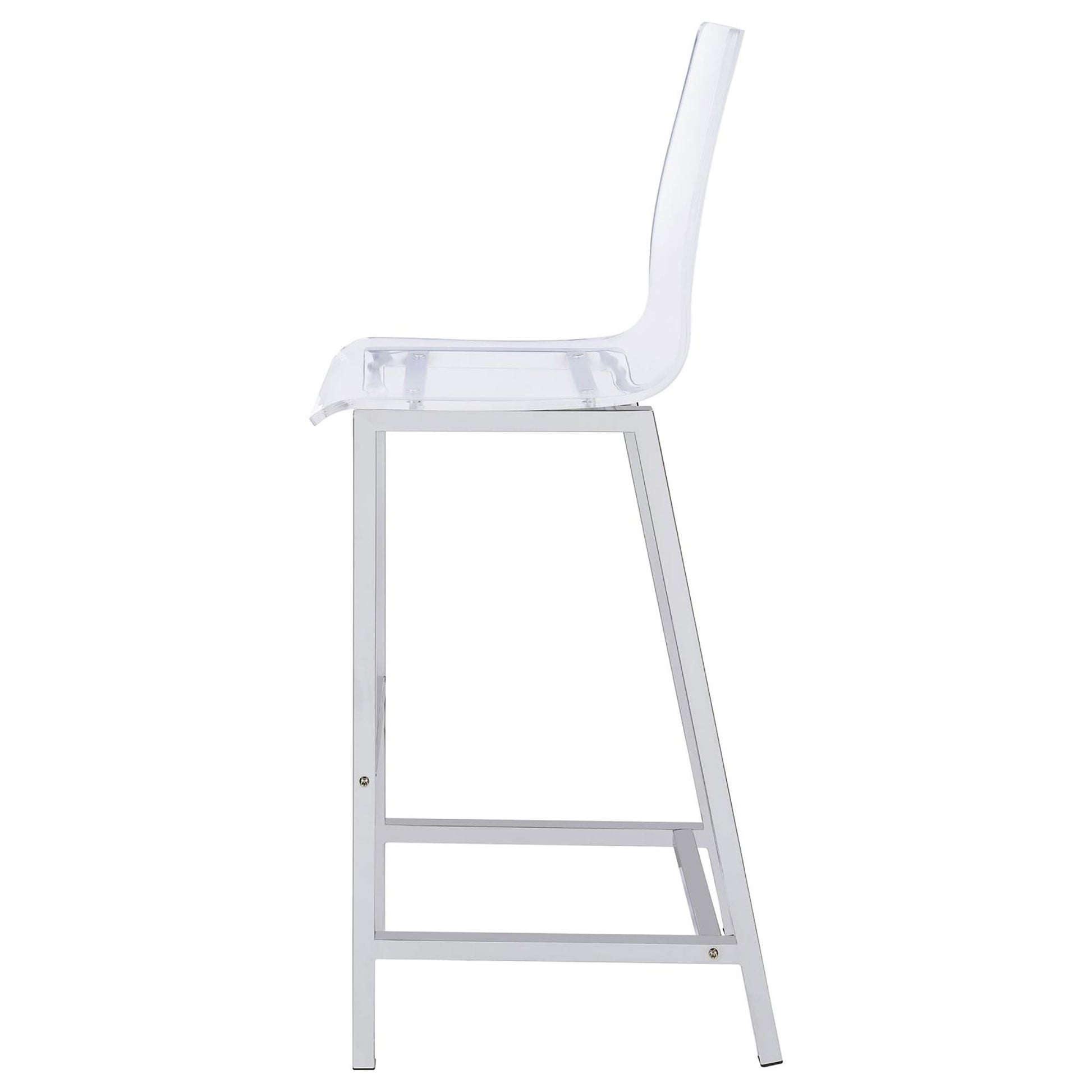 Clear and Chrome Bar Stools (Set of 2) image 7