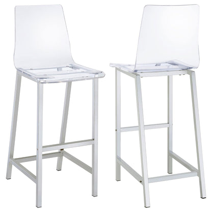 Clear and Chrome Bar Stools (Set of 2) image 2