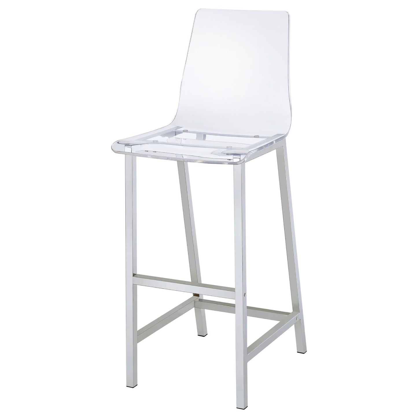 Clear and Chrome Bar Stools (Set of 2) image 5