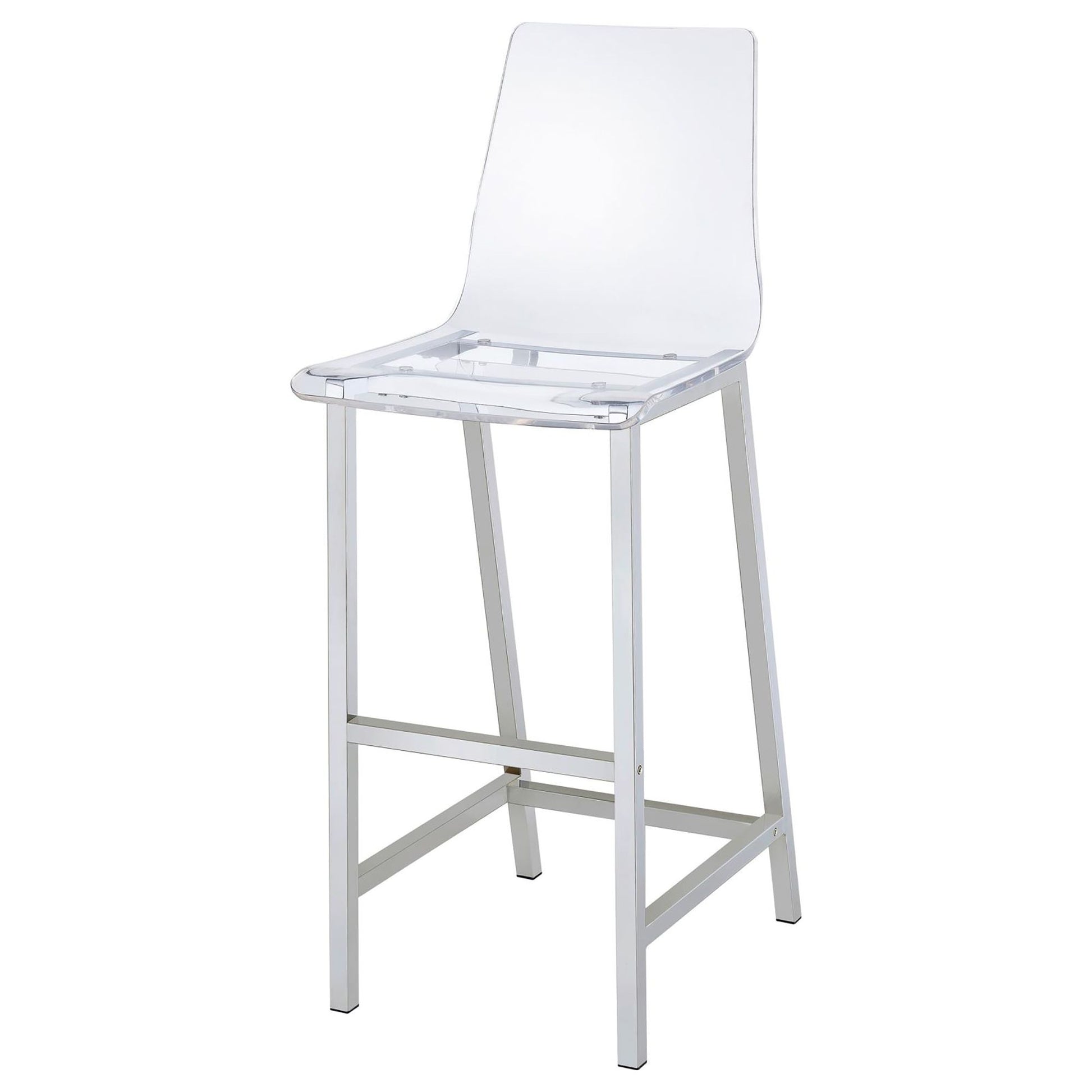 Clear and Chrome Bar Stools (Set of 2) image 5