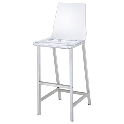 Clear and Chrome Bar Stools (Set of 2) image 5