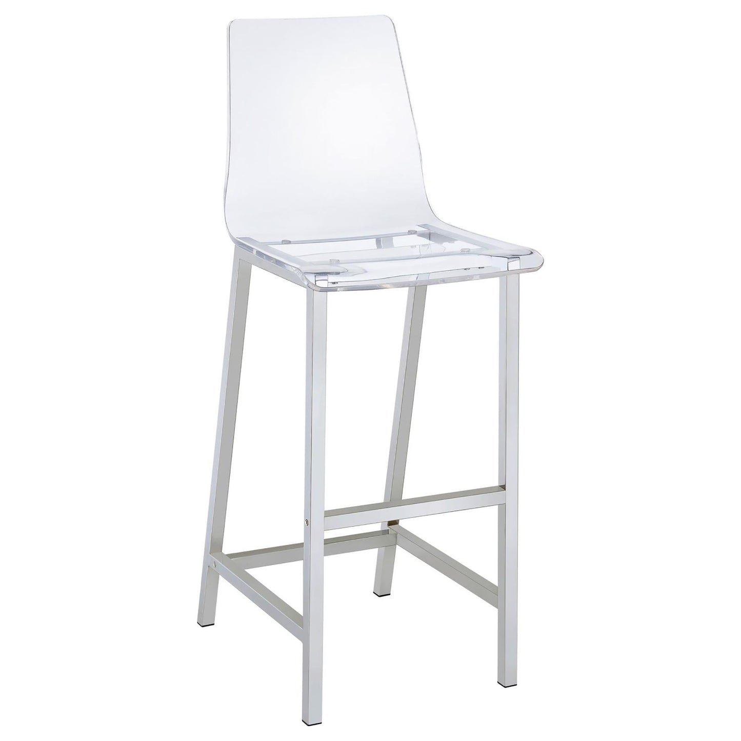 Clear and Chrome Bar Stools (Set of 2) image 3