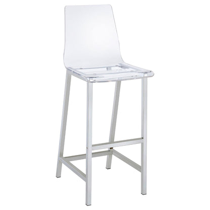 Clear and Chrome Bar Stools (Set of 2) image 3