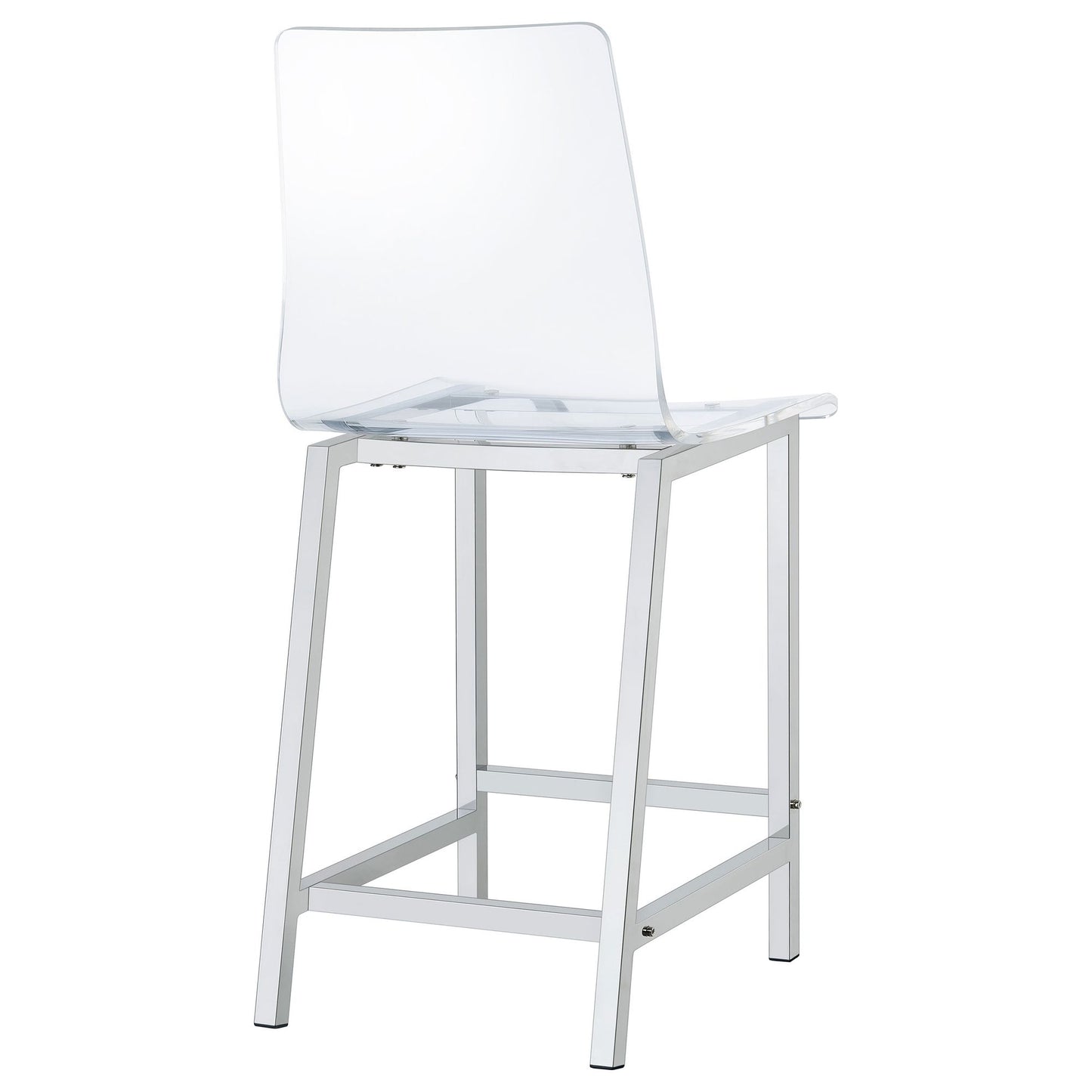 Clear and Chrome Counter Height Stools (Set of 2) image 8