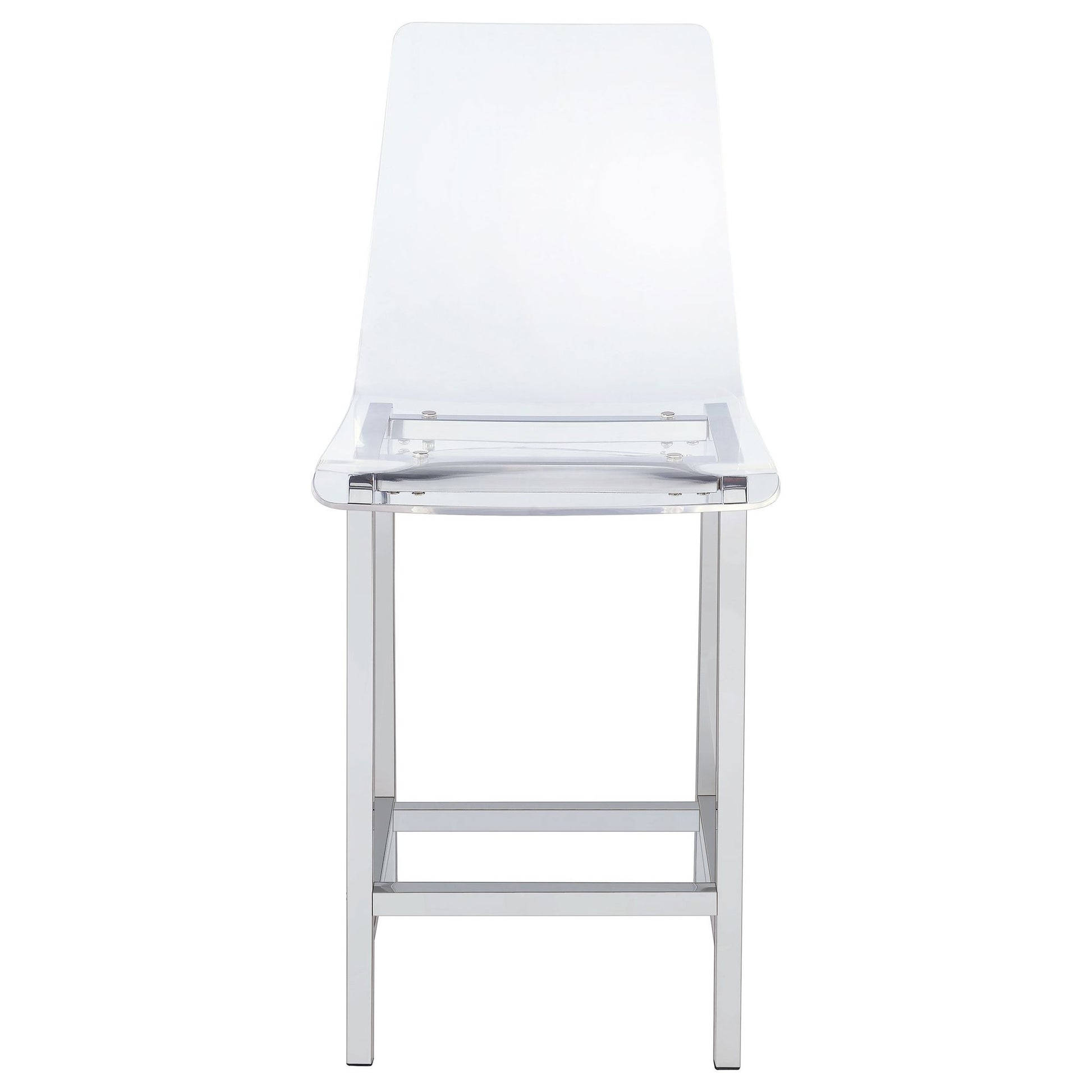 Clear and Chrome Counter Height Stools (Set of 2) image 5