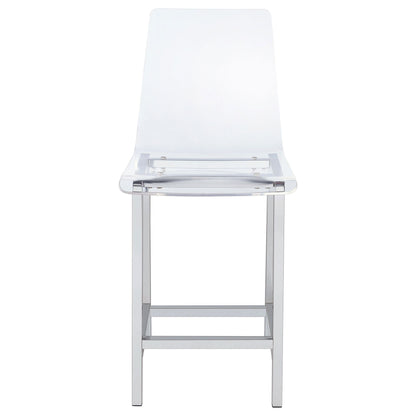 Clear and Chrome Counter Height Stools (Set of 2) image 5