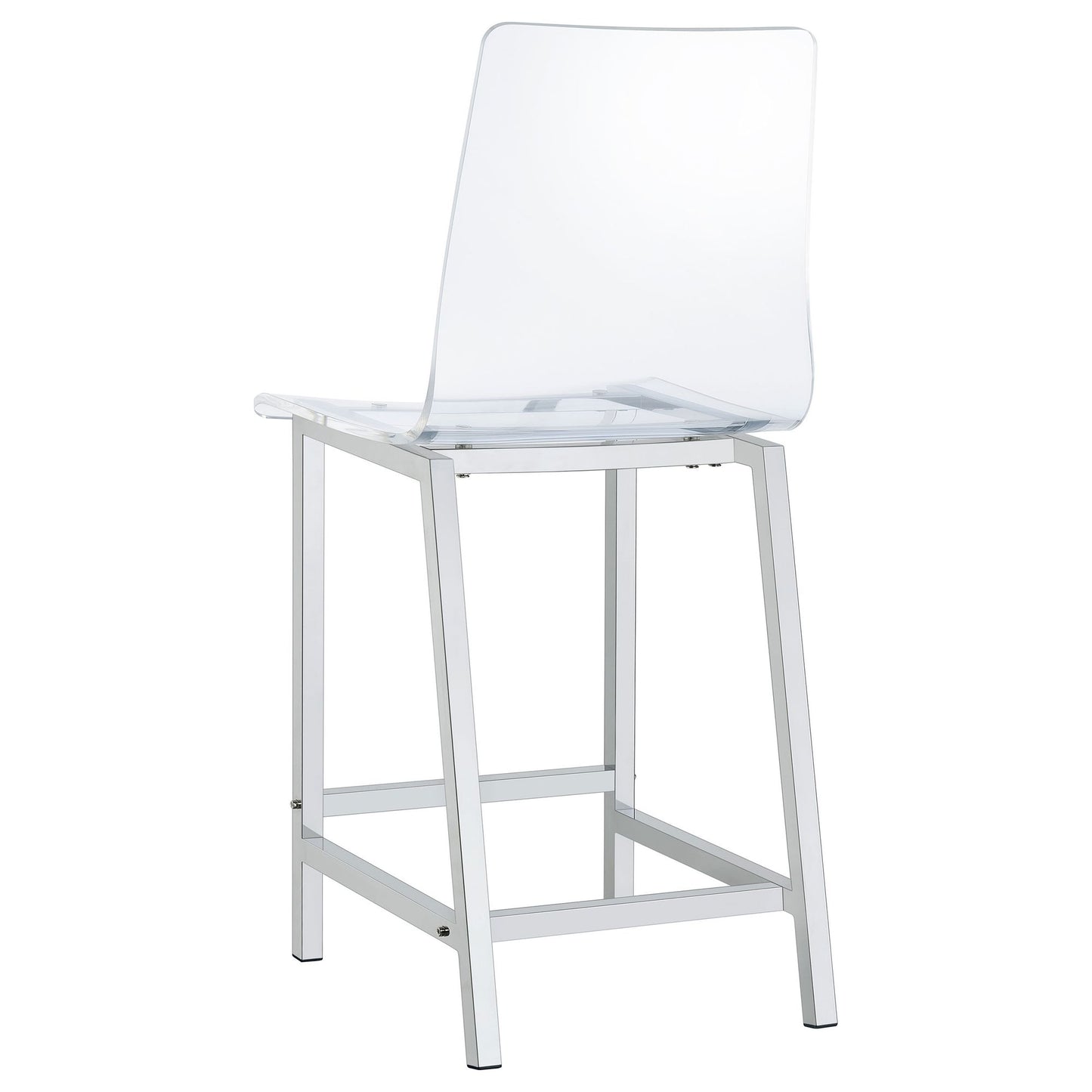 Clear and Chrome Counter Height Stools (Set of 2) image 9