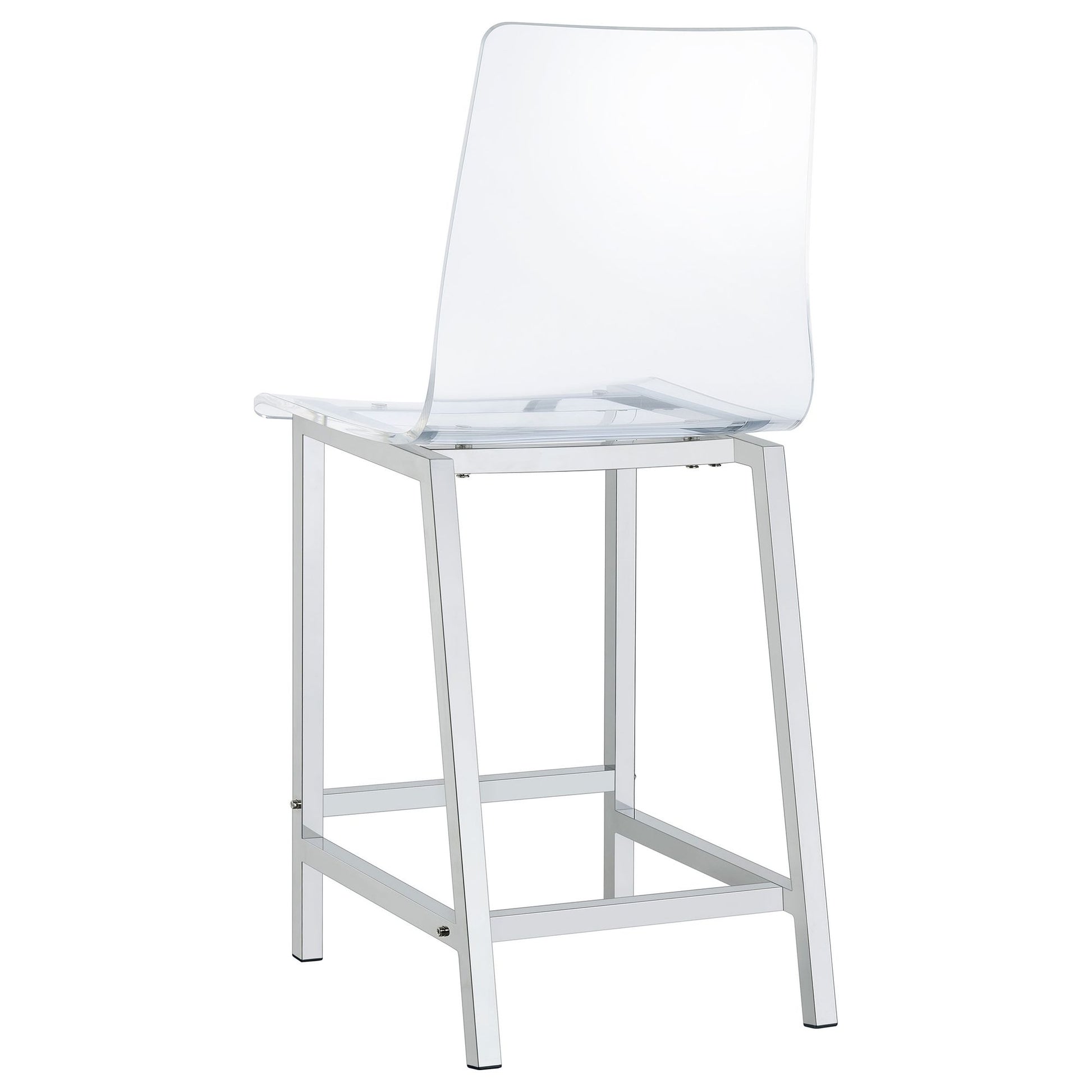 Clear and Chrome Counter Height Stools (Set of 2) image 9