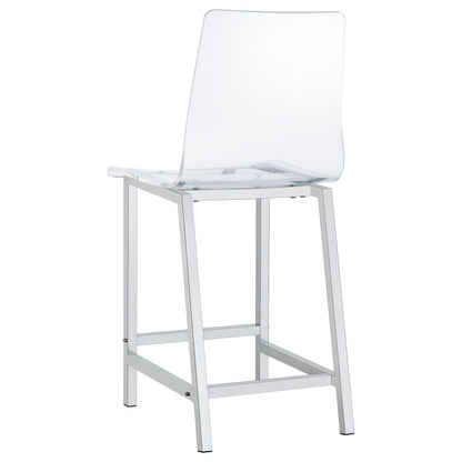 Clear and Chrome Counter Height Stools (Set of 2) image 9