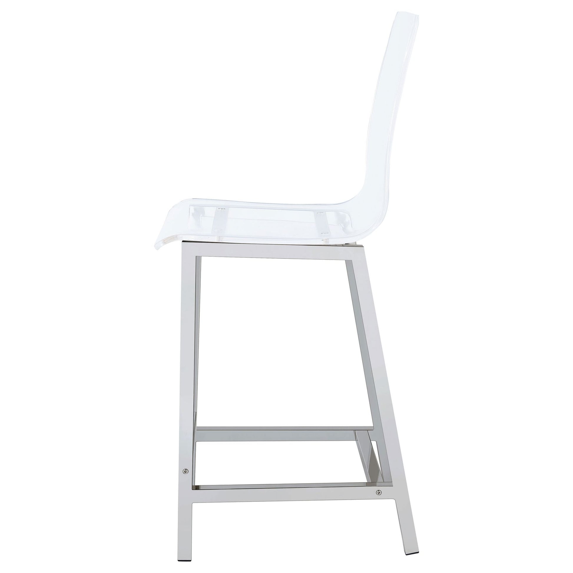 Clear and Chrome Counter Height Stools (Set of 2) image 7