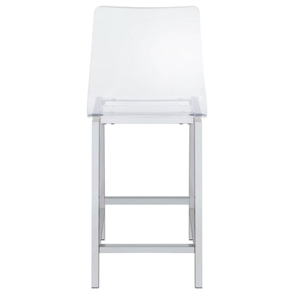 Clear and Chrome Counter Height Stools (Set of 2) image 10
