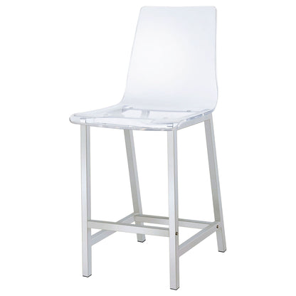 Clear and Chrome Counter Height Stools (Set of 2) image 4