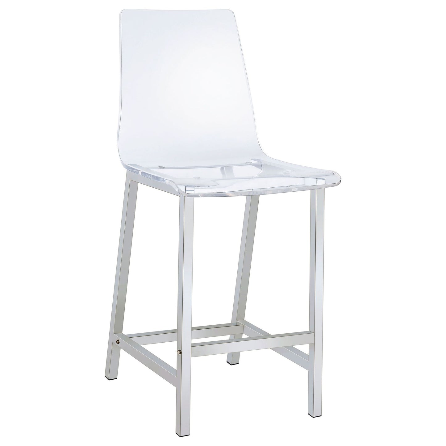 Clear and Chrome Counter Height Stools (Set of 2) image 3
