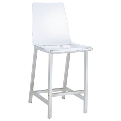 Clear and Chrome Counter Height Stools (Set of 2) image 3