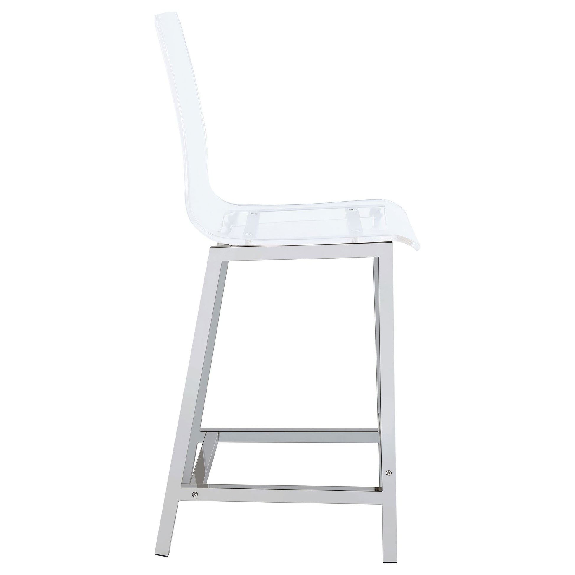 Clear and Chrome Counter Height Stools (Set of 2) image 6
