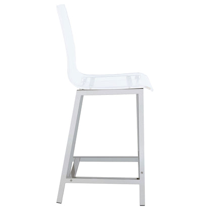 Clear and Chrome Counter Height Stools (Set of 2) image 6