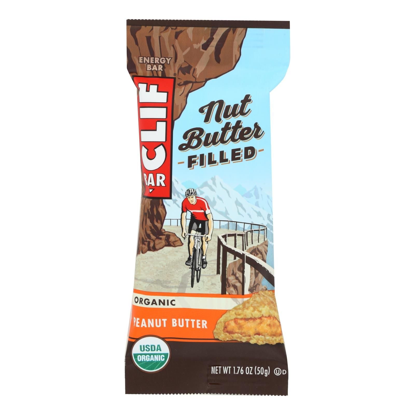 Clif Bar Organic Nut Butter Filled Energy Bar - Peanut Butter - Case Of 12 - 1.76 Oz. image 1