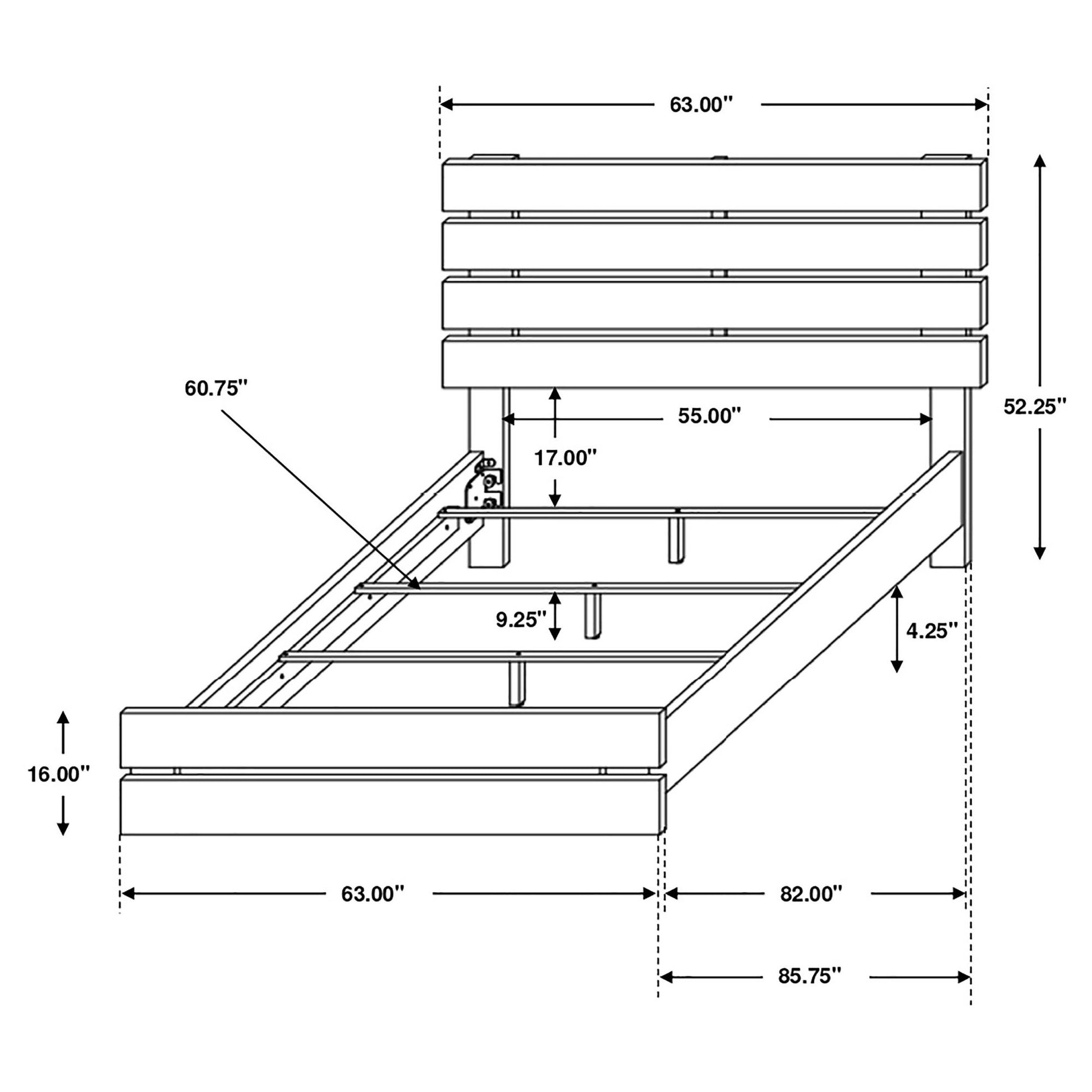 Coastal White Slatted Headboard Queen Panel Bed image 6