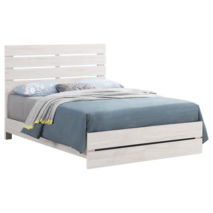 Coastal White Slatted Headboard Queen Panel Bed image 2