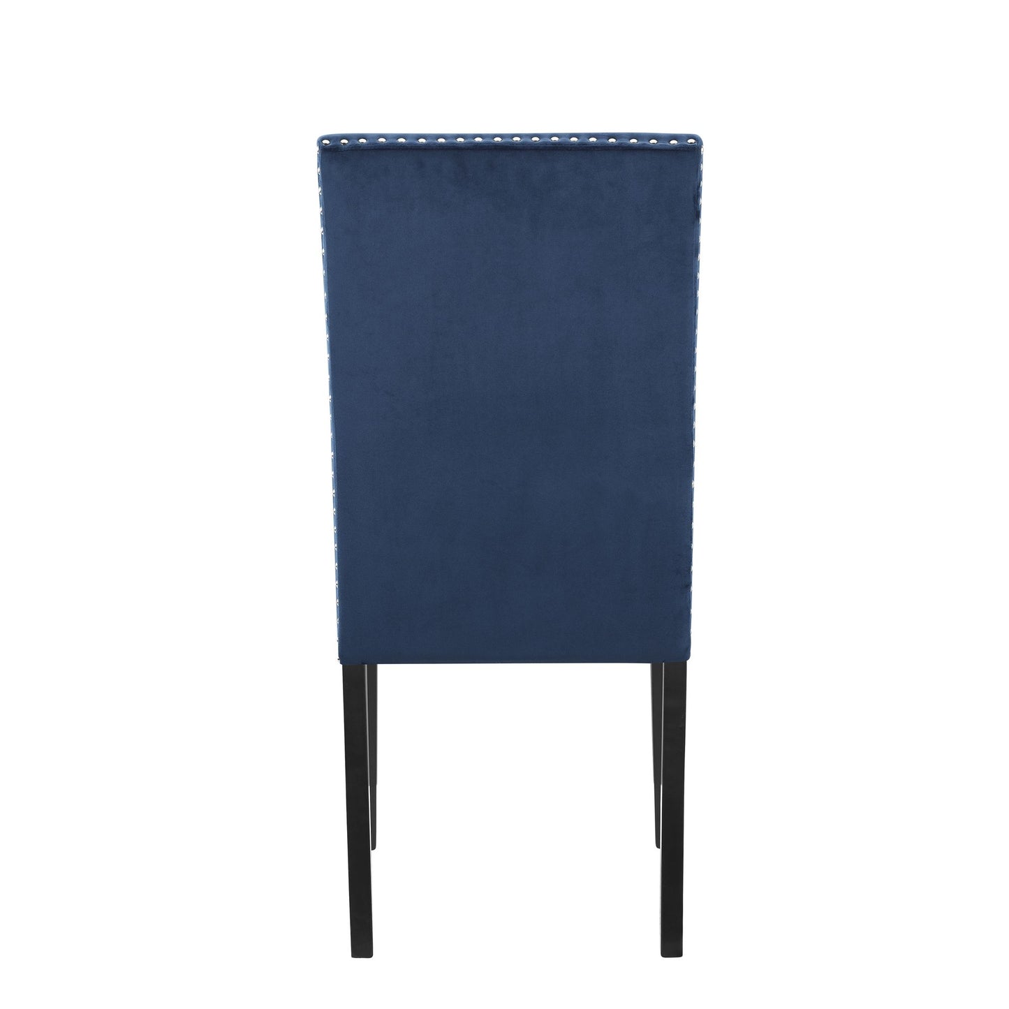Cobre Contemporary Velvet Dining Chair with Nailhead Trim, Set of 2, Blue image 6
