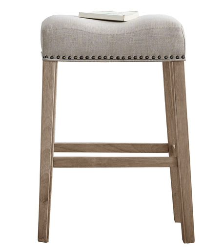 CoCo Upholstered Backless Saddle Seat Bar Stools 29" height Set of 2, Tan image 5