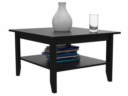 Coffee Table, Four Legs, One Shelf, Black image 6