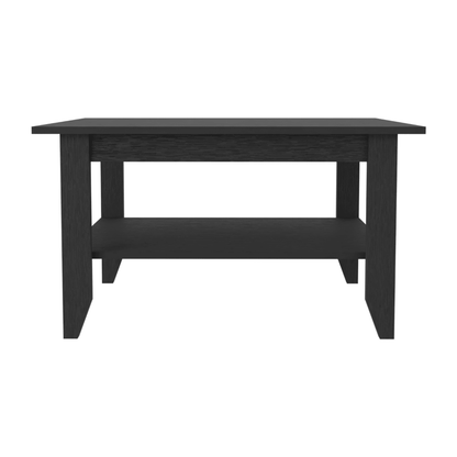 Coffee Table, Four Legs, One Shelf, Black image 3
