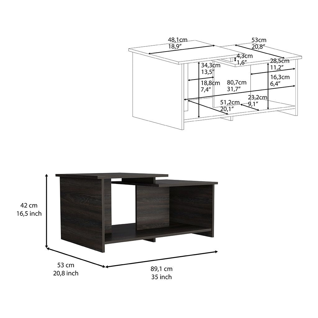 Coffee Table, Lower Open Shelf, Black image 7