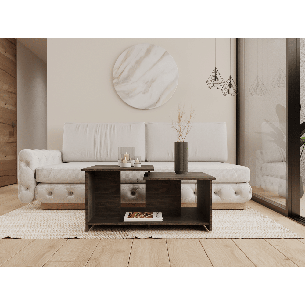 Coffee Table, Lower Open Shelf, Black image 1
