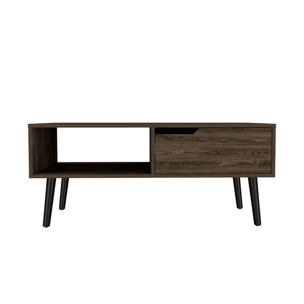 Coffee Table, One Open Shelf, One Drawer, Dark Walnut image 5