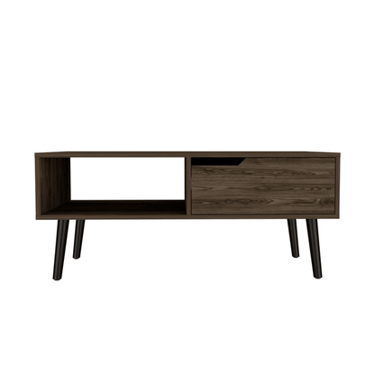 Coffee Table, One Open Shelf, One Drawer, Dark Walnut image 5