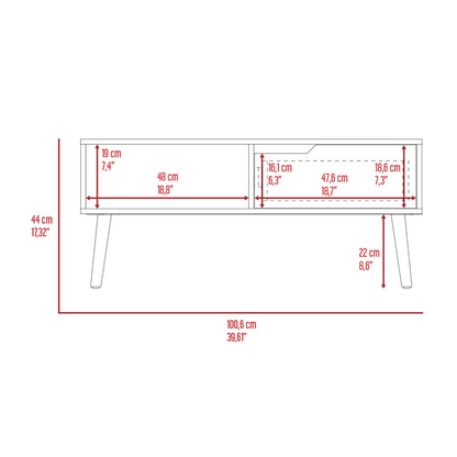 Coffee Table, One Open Shelf, One Drawer, Dark Walnut image 8