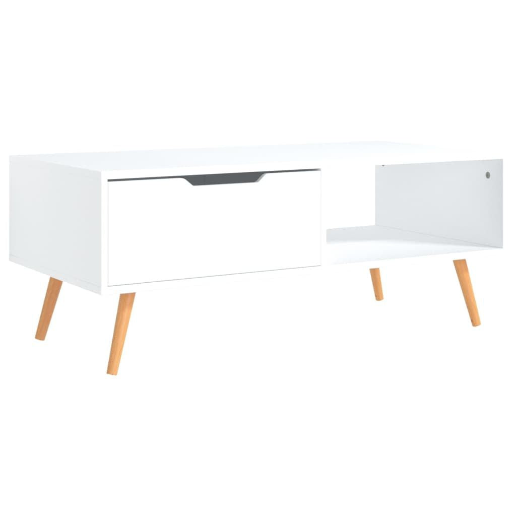 Coffee Table White 39.4"x19.5"x16.9" Engineered Wood image 6