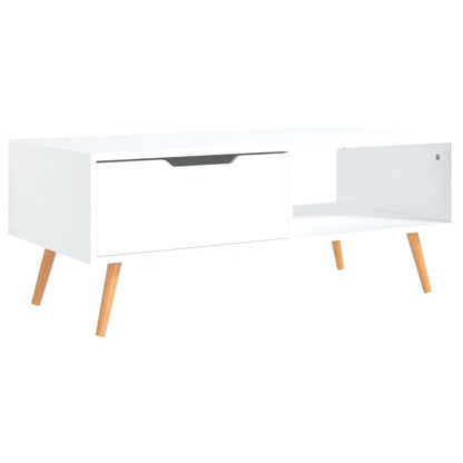 Coffee Table White 39.4"x19.5"x16.9" Engineered Wood image 6