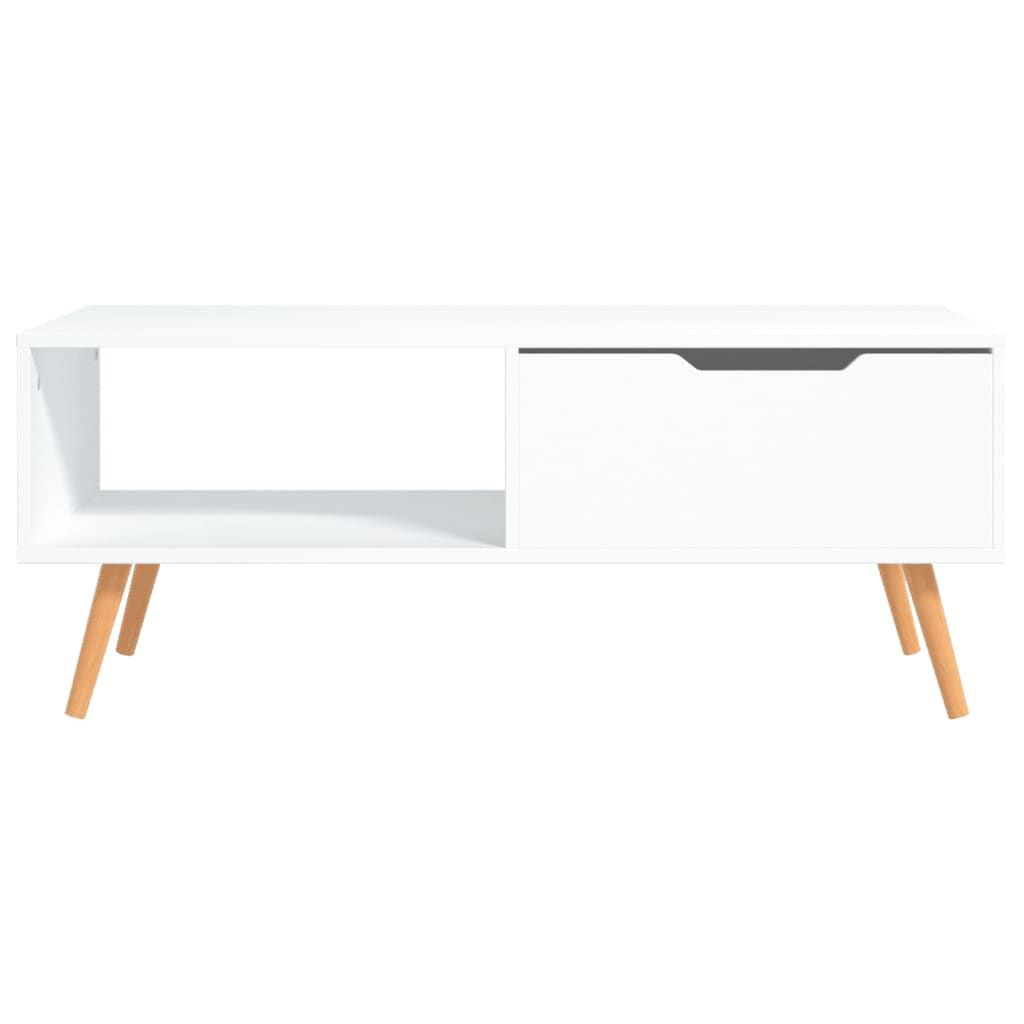Coffee Table White 39.4"x19.5"x16.9" Engineered Wood image 3