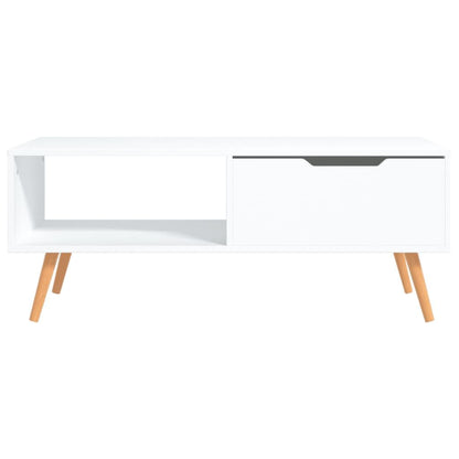 Coffee Table White 39.4"x19.5"x16.9" Engineered Wood image 3
