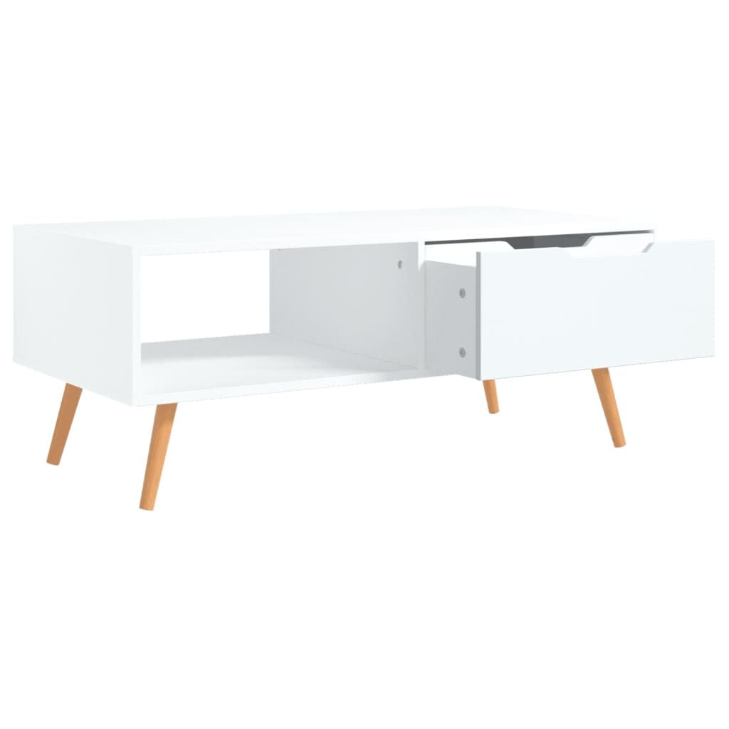 Coffee Table White 39.4"x19.5"x16.9" Engineered Wood image 4