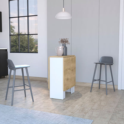 Cole White and Macadamia Folding Dining Table image 2