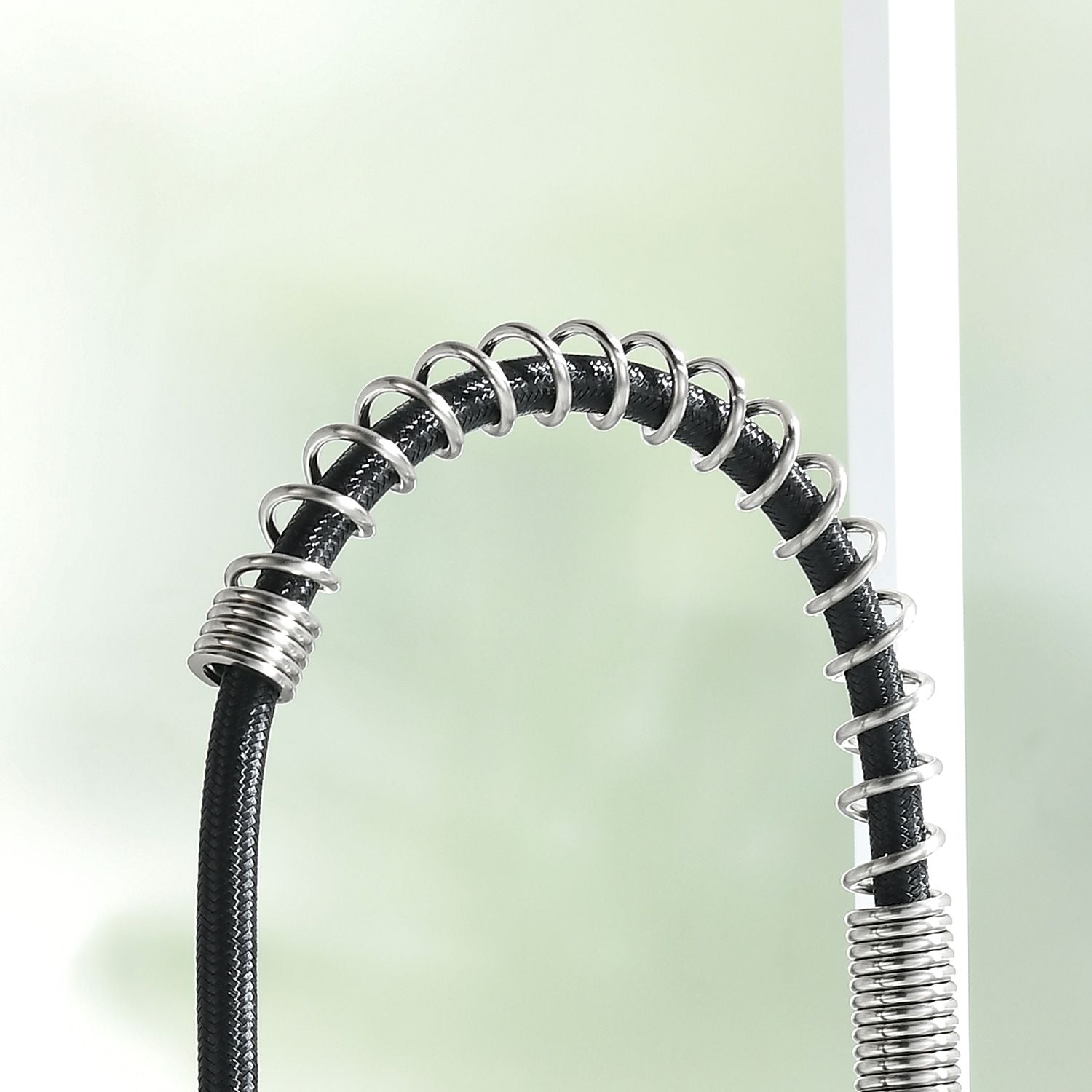 Commercial Black and Nickle Kitchen Faucet with Pull Down Sprayer, Single Handle Single Lever Kitchen Sink Faucet image 1