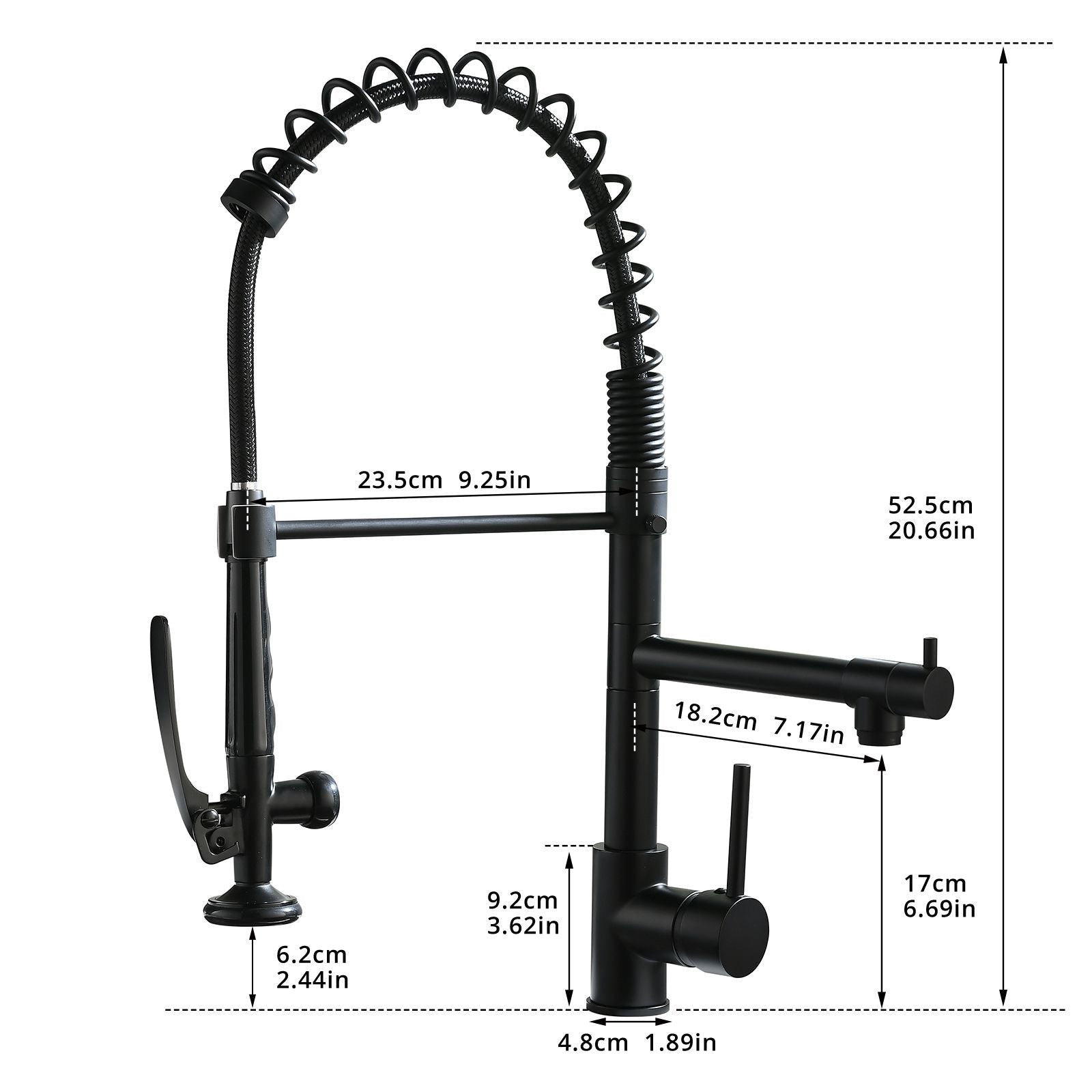 Commercial Kitchen Faucet Pull Down Sprayer Black and Nickel,Single Handle Kitchen Sink Faucet image 6