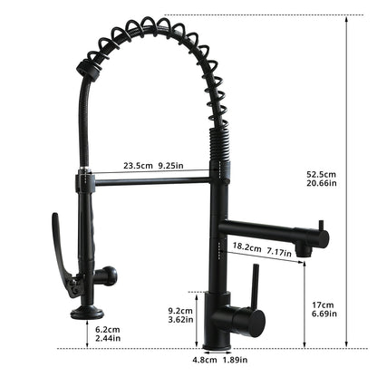 Commercial Kitchen Faucet Pull Down Sprayer Black and Nickel,Single Handle Kitchen Sink Faucet image 6
