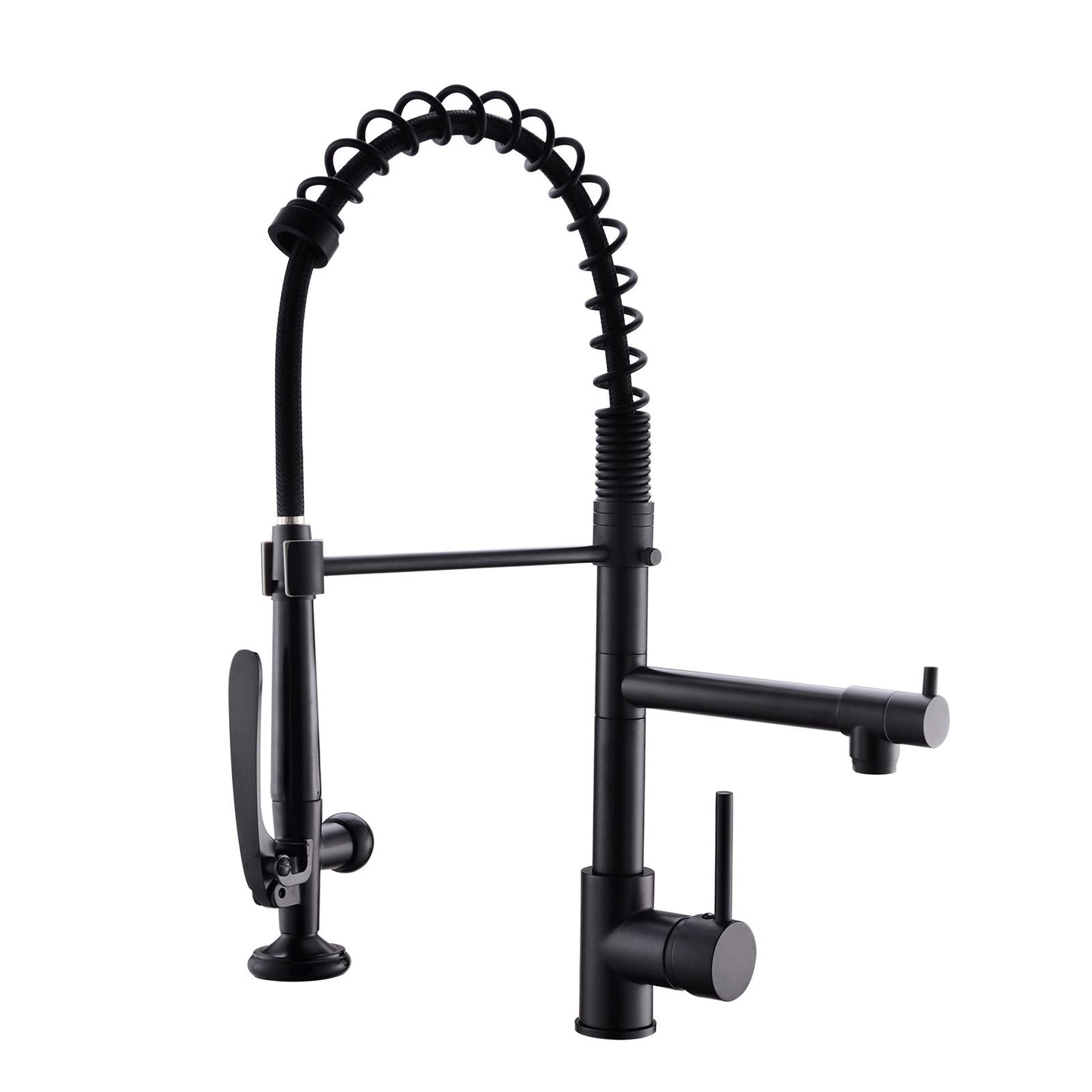 Commercial Kitchen Faucet Pull Down Sprayer Black and Nickel,Single Handle Kitchen Sink Faucet image 5