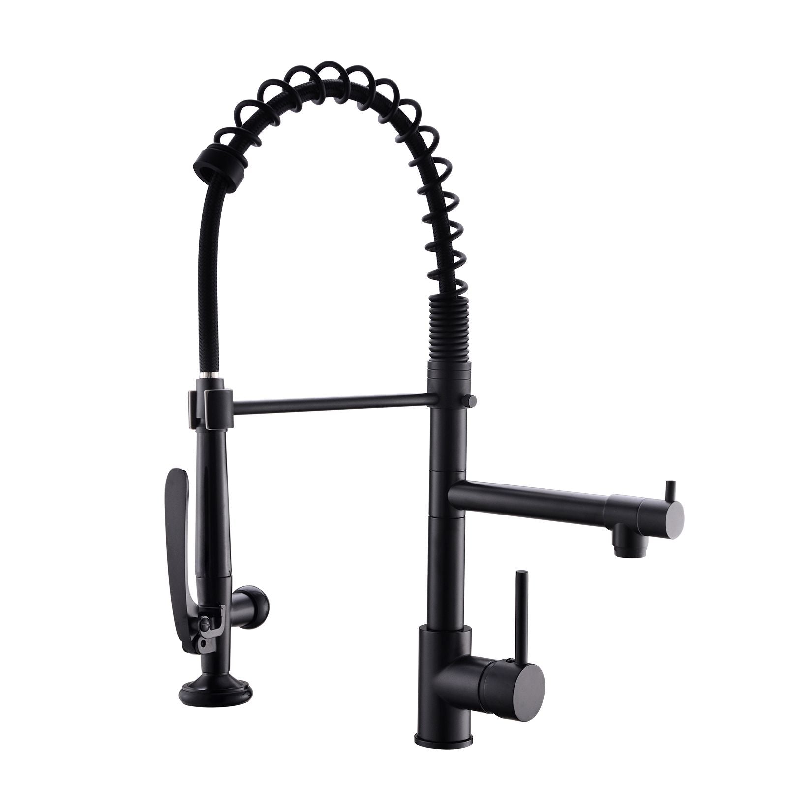 Commercial Kitchen Faucet Pull Down Sprayer Black and Nickel,Single Handle Kitchen Sink Faucet image 5