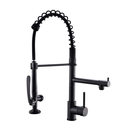 Commercial Kitchen Faucet Pull Down Sprayer Black and Nickel,Single Handle Kitchen Sink Faucet image 5