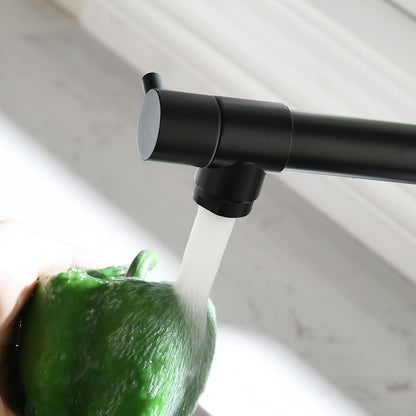 Commercial Kitchen Faucet Pull Down Sprayer Black and Nickel,Single Handle Kitchen Sink Faucet image 4