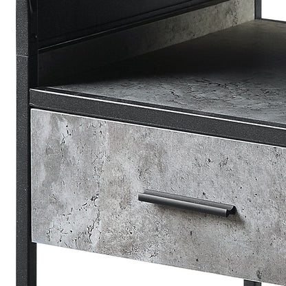 Concrete Grey and Black 1-drawer End Table image 5