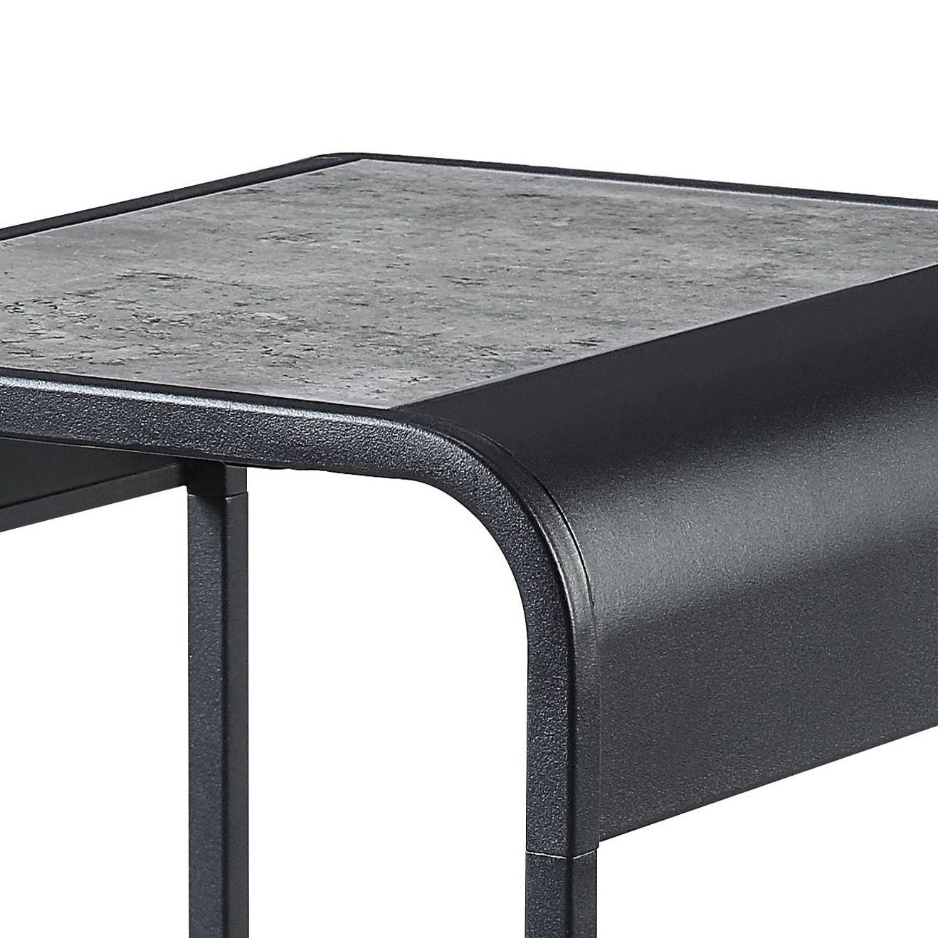 Concrete Grey and Black 1-shelf End Table image 3